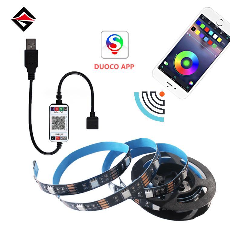 USB Bluetooth kontroladorea + RGB LED argiaren banda 1m multzoa