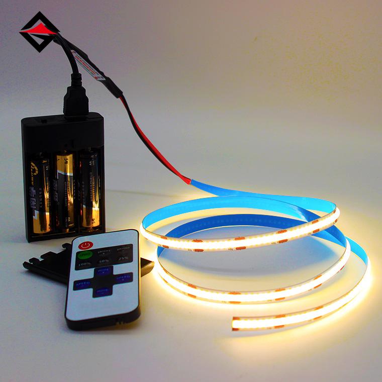 COB Light Strip USB kontroladorearen bateriaren kutxa